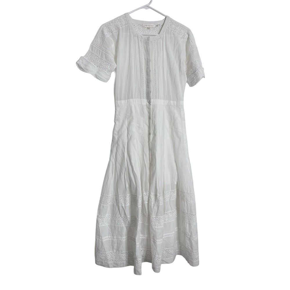 Love Shack Fancy Edie Dress XS Women Casual Button Down Short Sleeve